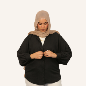 Black linen shirt - one size