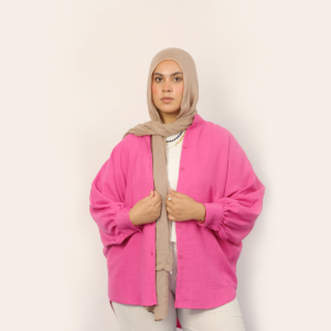 Pink linen shirt - one size