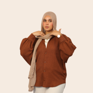 Brown linen shirt - one size