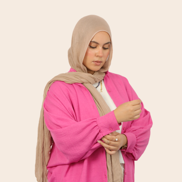 Pink linen shirt - one size - Image 4